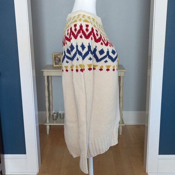 J. Crew Fair Isle Women's Merino Wool Blend Sweater Size XS Cream - Picture 8 of 14